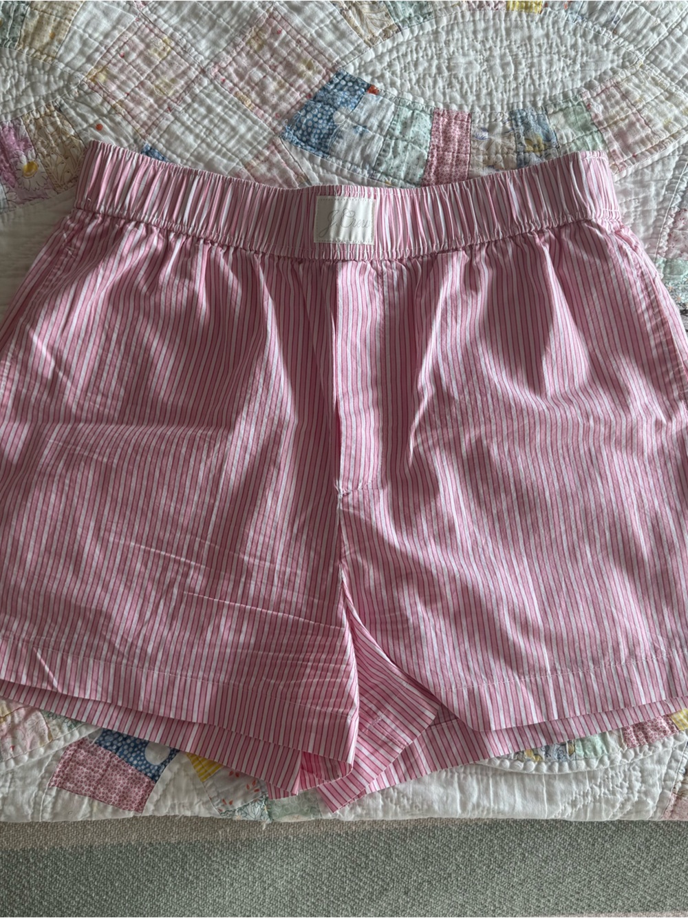 J Crew 100% cotton pink striped boxer shorts